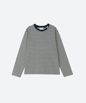 M.C UNISEX, Stripe Long Sleeve T / Navy