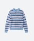 M.C UNISEX, Stripe Wool Collar Knit / Sky blue
