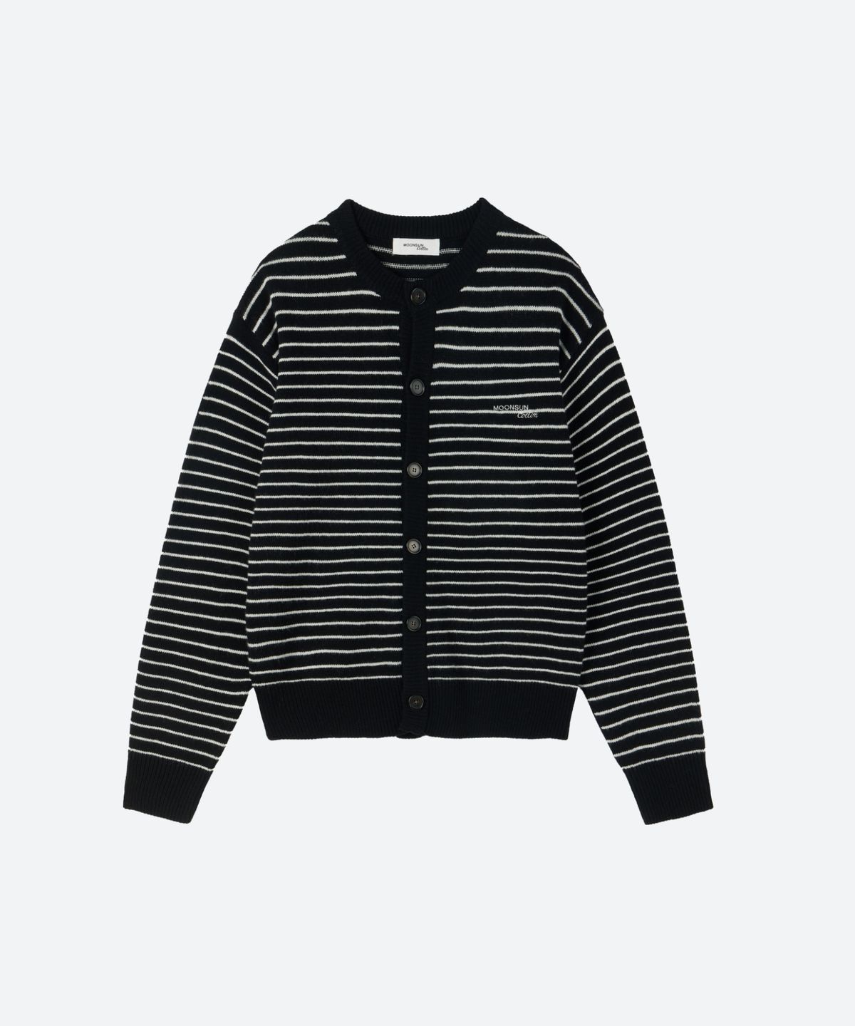 문선 아카이브(MOONSUN ARCHIVE) M.C UNISEX, Stripe Wool Knit Cardigan / Black