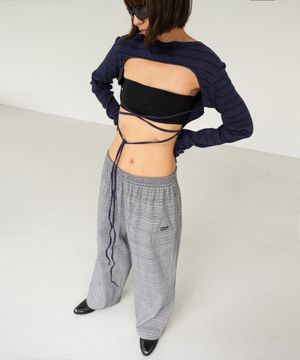 OPEN BACK STRIPE TOP NAVY