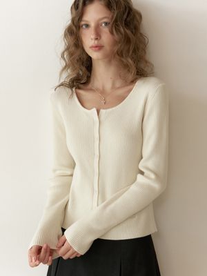 Loe wool cardigan (ivory)