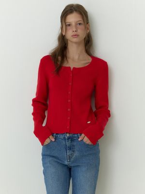 Loe wool cardigan (red)