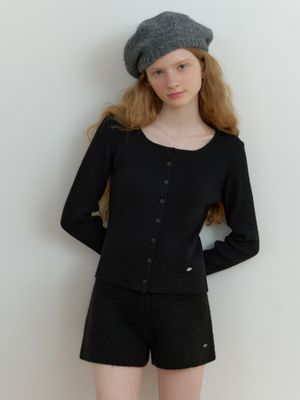 Loe wool cardigan (black)