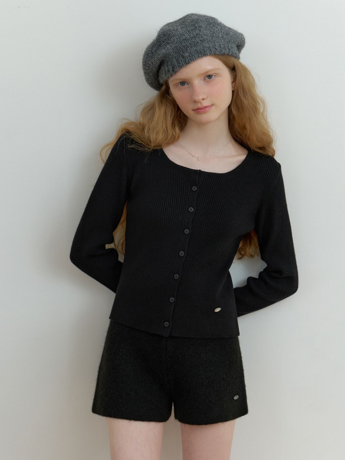 리엘(RE L) Loe wool cardigan (black)