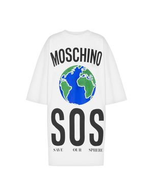 SOS 프린티드 코튼 반팔 드레스