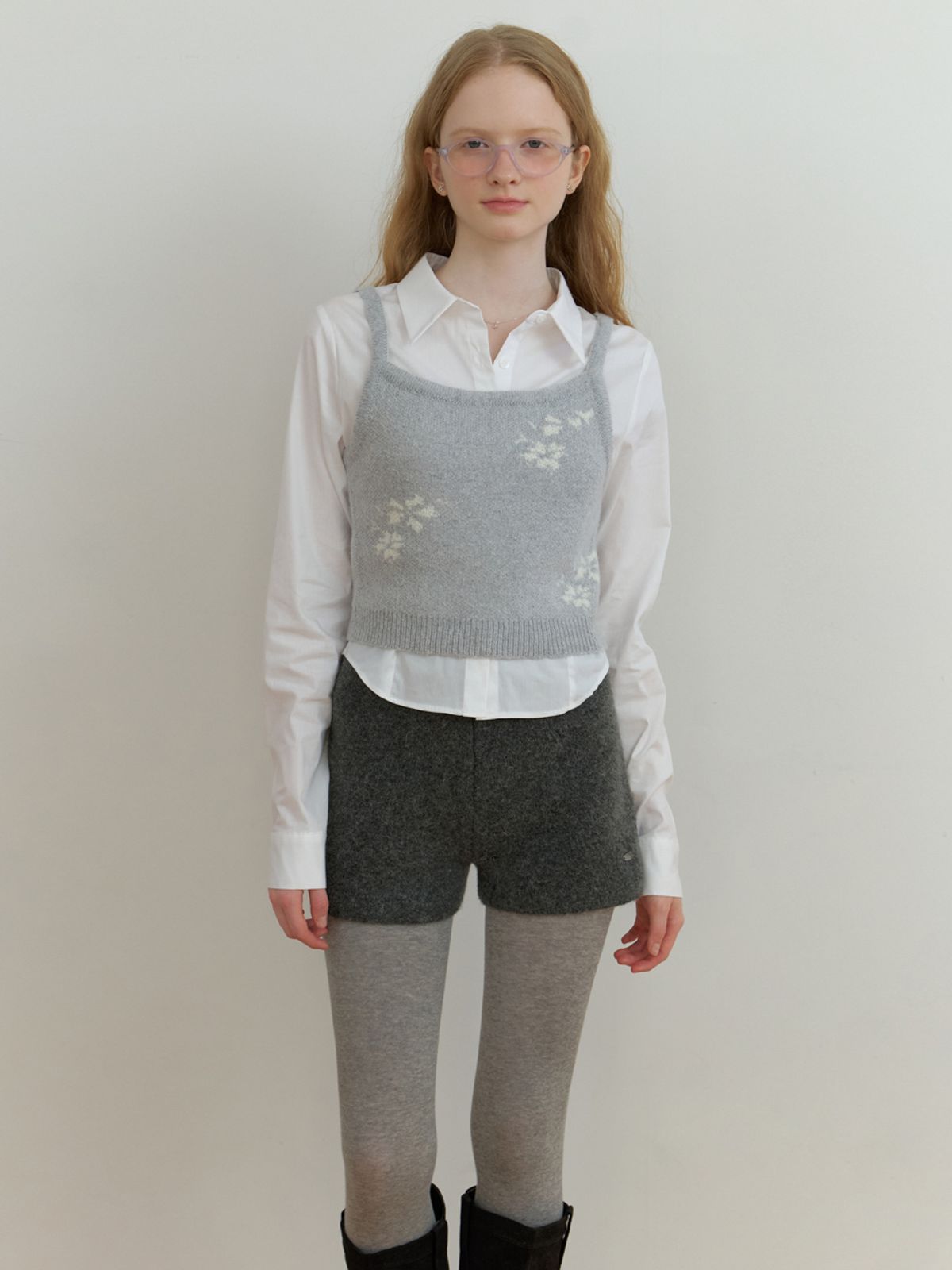 리엘(RE L) Mae flower sleeveless (gray)