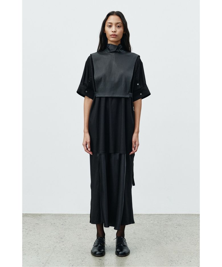 Double Layered Lam Leather Dress RQDAA25539BKX
