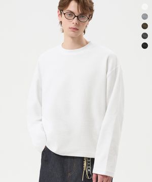 에센셜 와플 크롭 롱 슬리브_5color