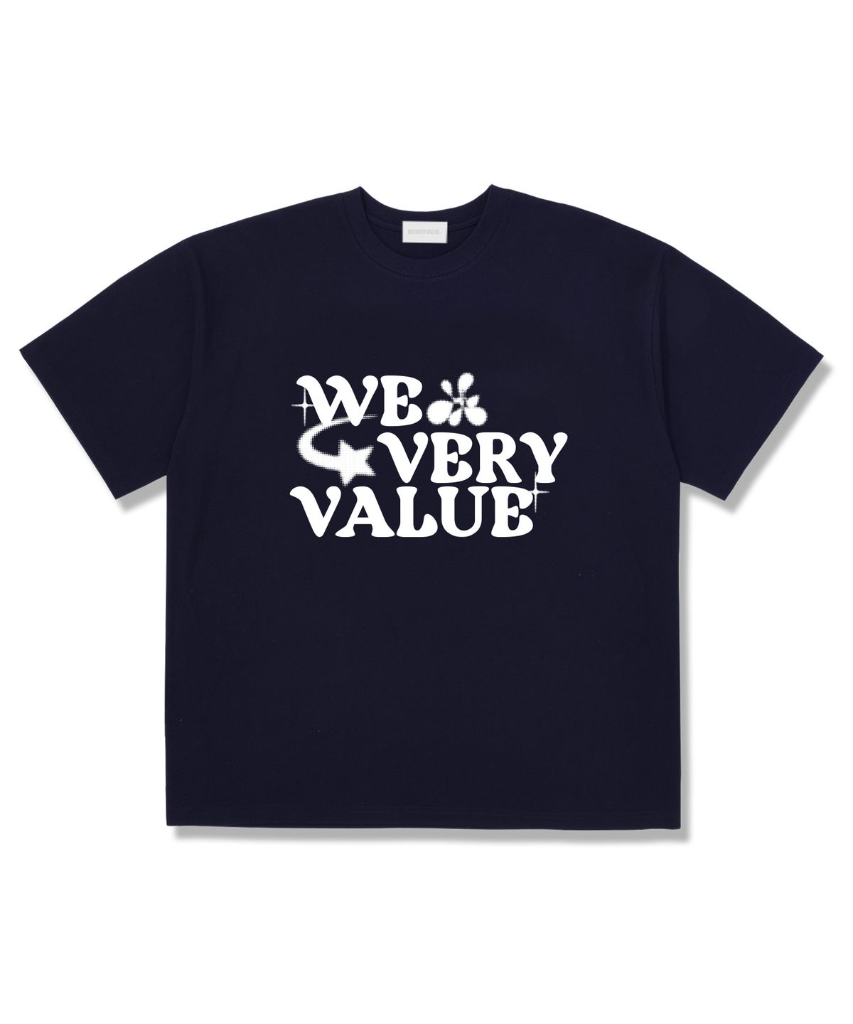 위베리벨류(WEVERYVALUE) 벨류컴 오버핏 반팔티셔츠 네이비