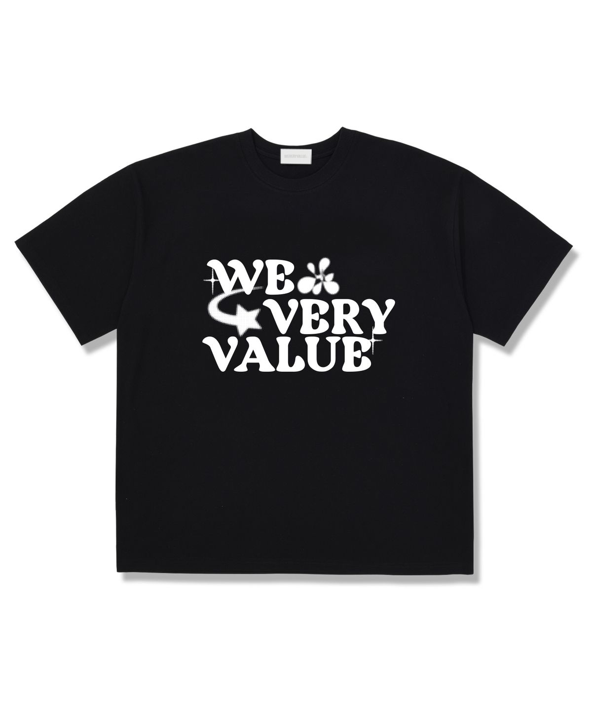 위베리벨류(WEVERYVALUE) 벨류컴 오버핏 반팔티셔츠 블랙