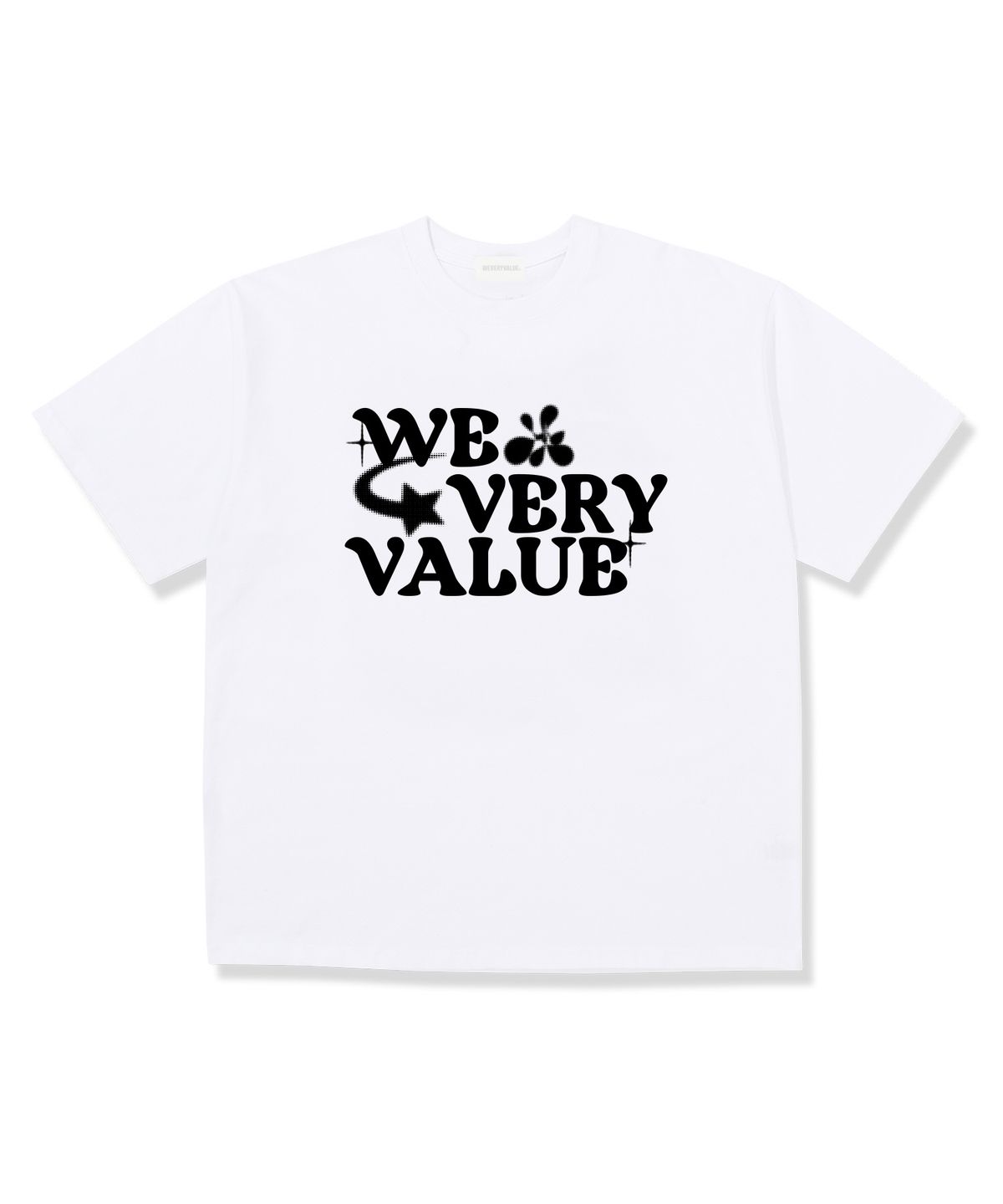 위베리벨류(WEVERYVALUE) 벨류컴 오버핏 반팔티셔츠 화이트