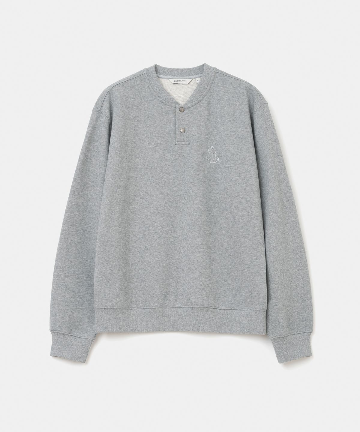 유니폼브릿지(UNIFORM BRIDGE) UBC button sweatshirt melange grey