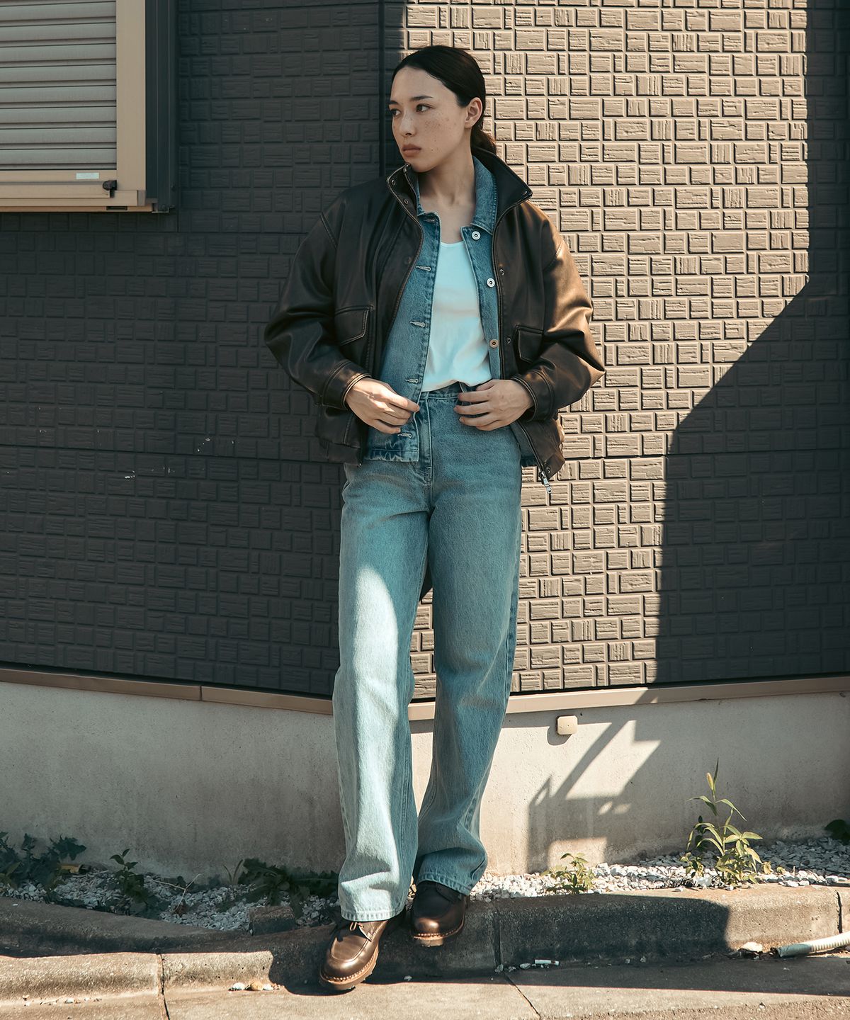 유니폼브릿지(UNIFORM BRIDGE) denim pants regular fit 13oz(womens) light blue