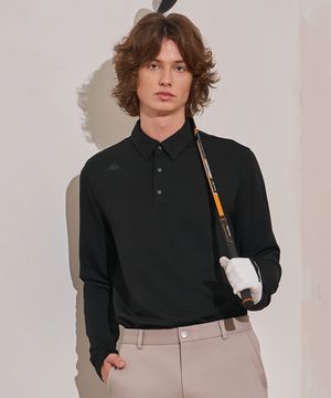 폴로 긴팔 카라티셔츠 남성 블랙
