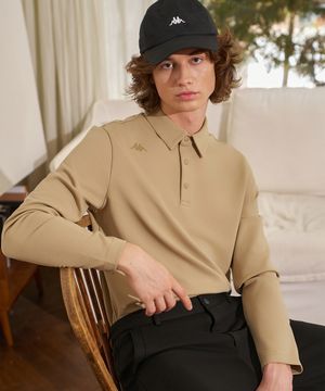폴로 긴팔 카라티셔츠 남성 베이지