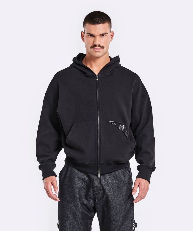 Curve hoodie jacket - black