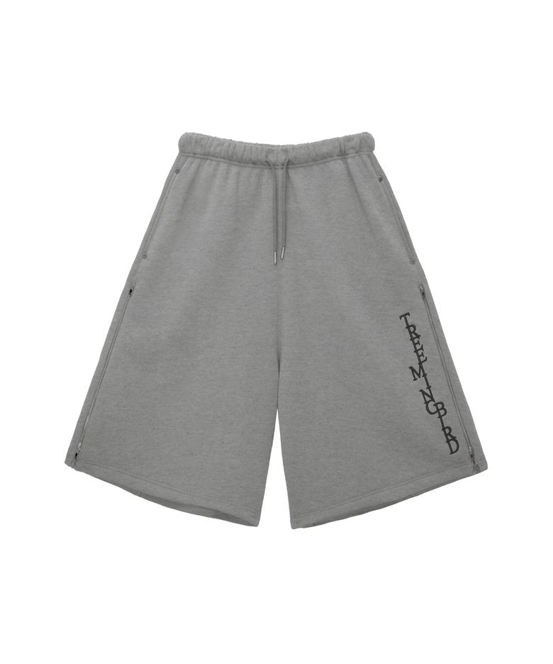 Zipper Finishing Sweat Bermuda Pants [ Melange Gray ]