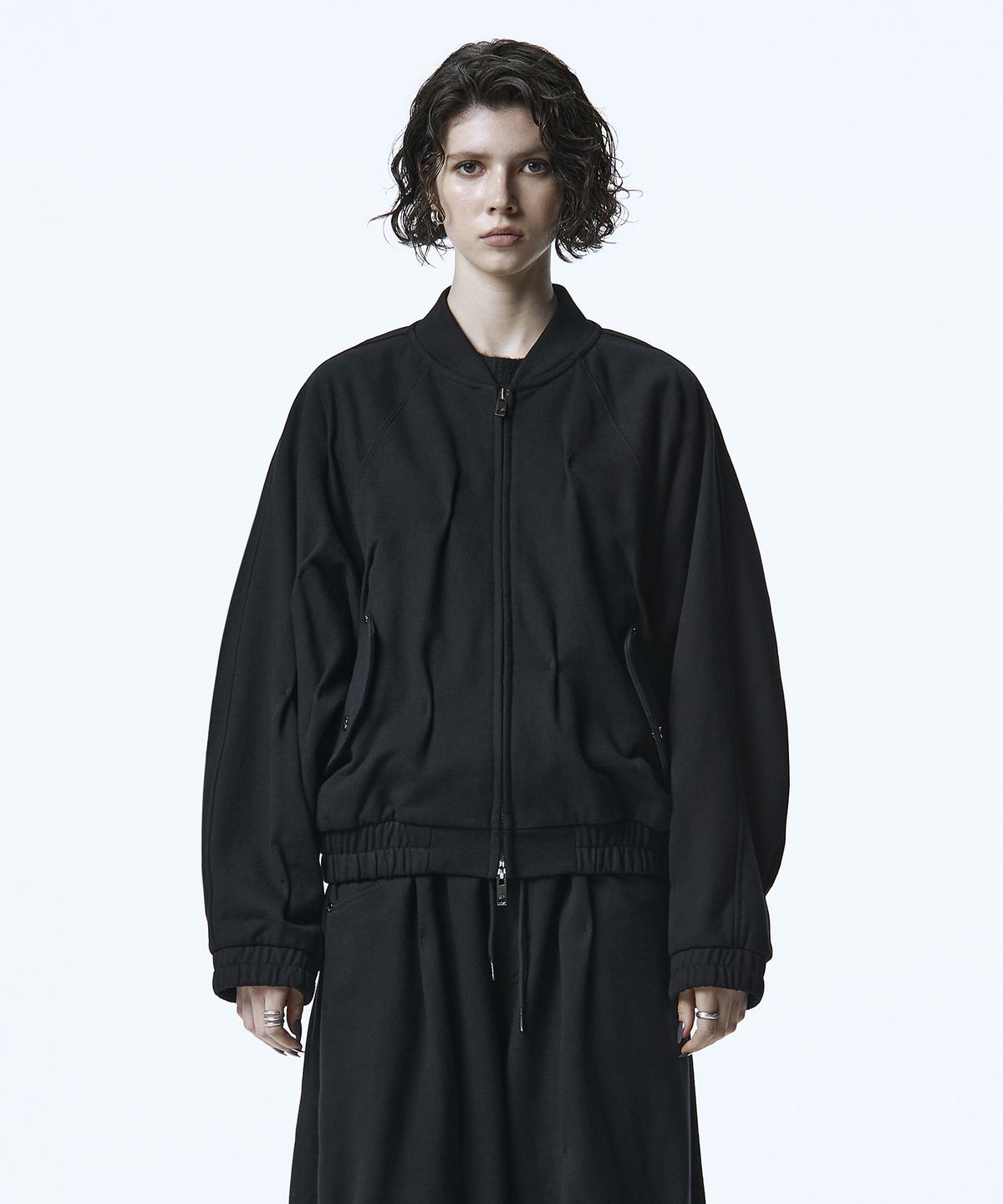 트리밍버드(TREEMINGBIRD) Bar-Tack Set-up Sweat Jumper [ Black ]