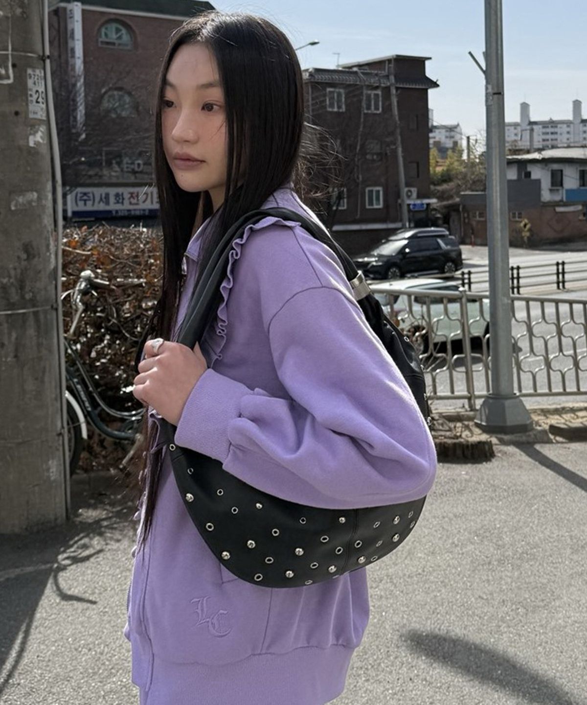 럭키슈에뜨(LUCKY CHOUETTE) Frill Colored Jersey Jumper (violet)_LAUAX25110VLT