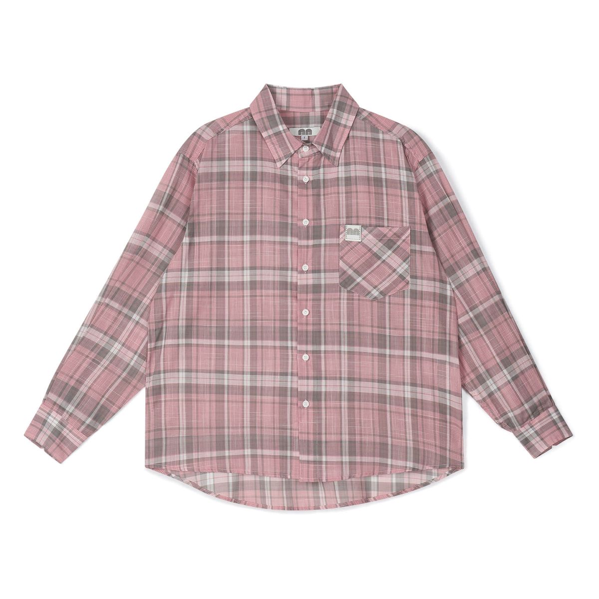 낫뉴(NOT NEW) nn Label Check Shirts Pink