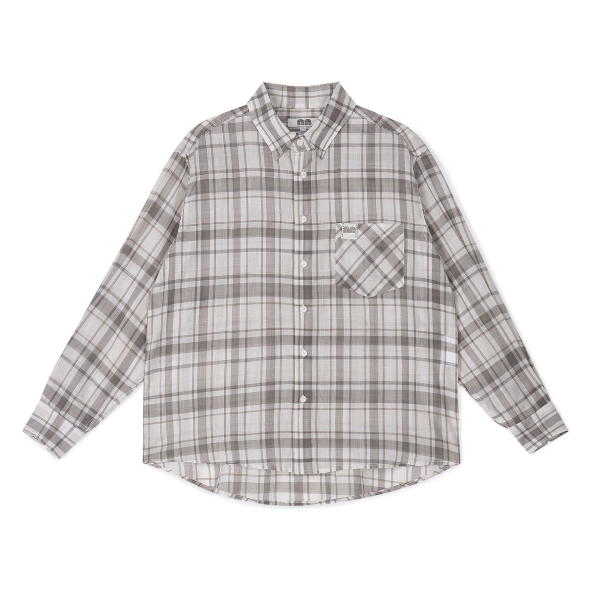 낫뉴(NOT NEW) nn Label Check Shirts Grey