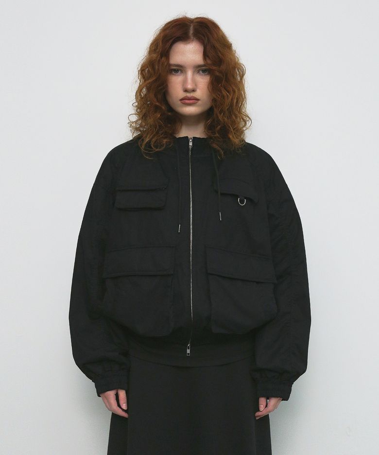 COTTON POCKET FIELD JACKET_BLACK