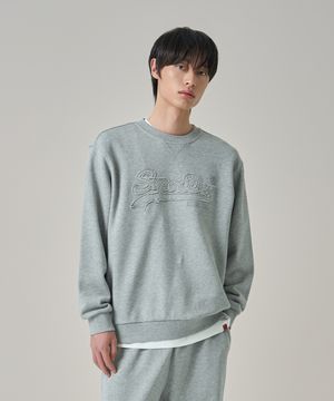 빈티지 아플리케 스웻셔츠 멜란지그레이