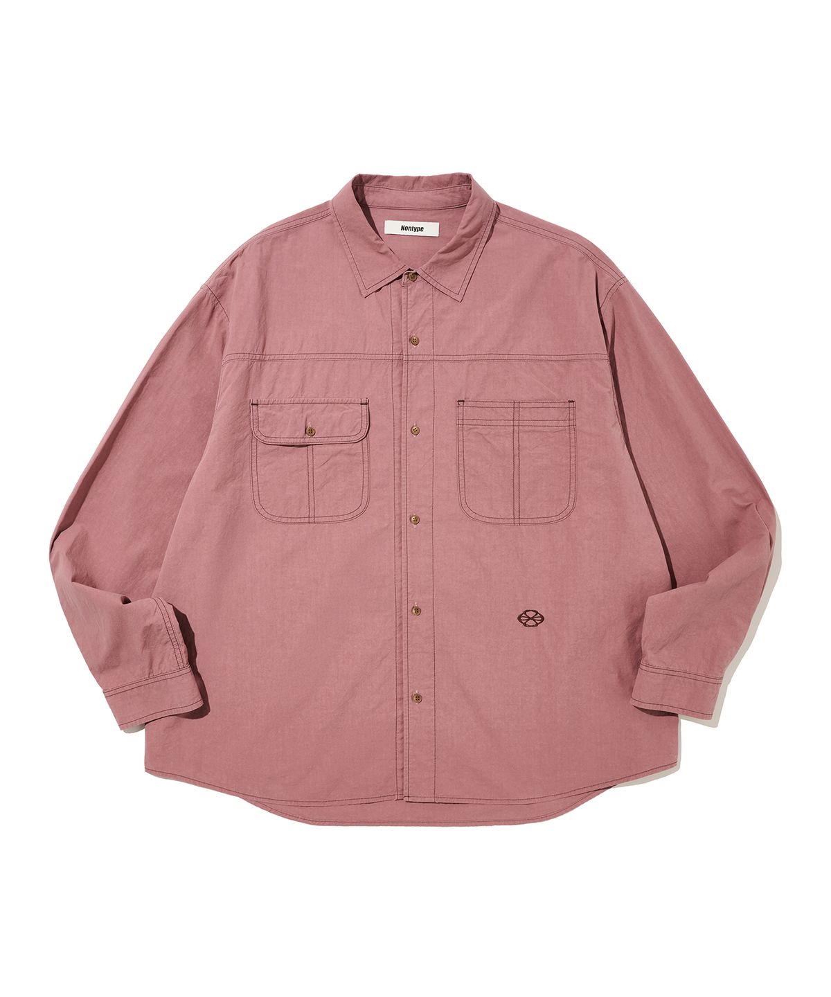논타입(NONTYPE) CROSS SECTOR SHIRTS(WASHED PINK)
