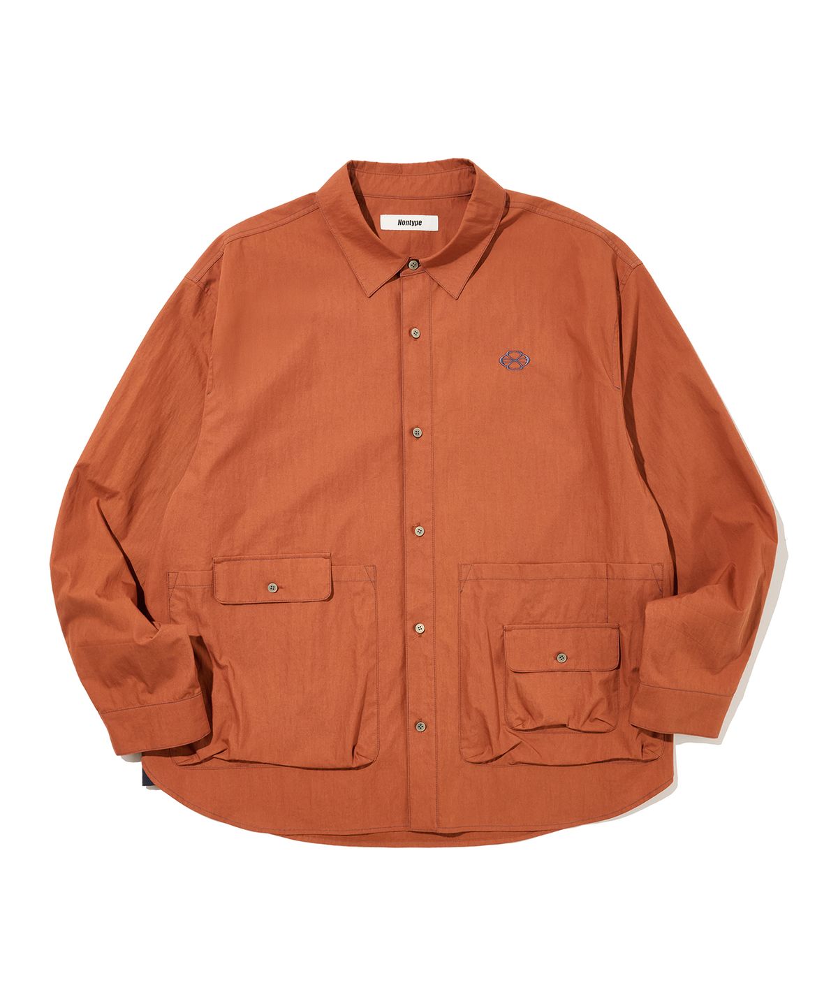 논타입(NONTYPE) DOUBLE FLAP LUGGAGE SHIRTS(CAMEL)