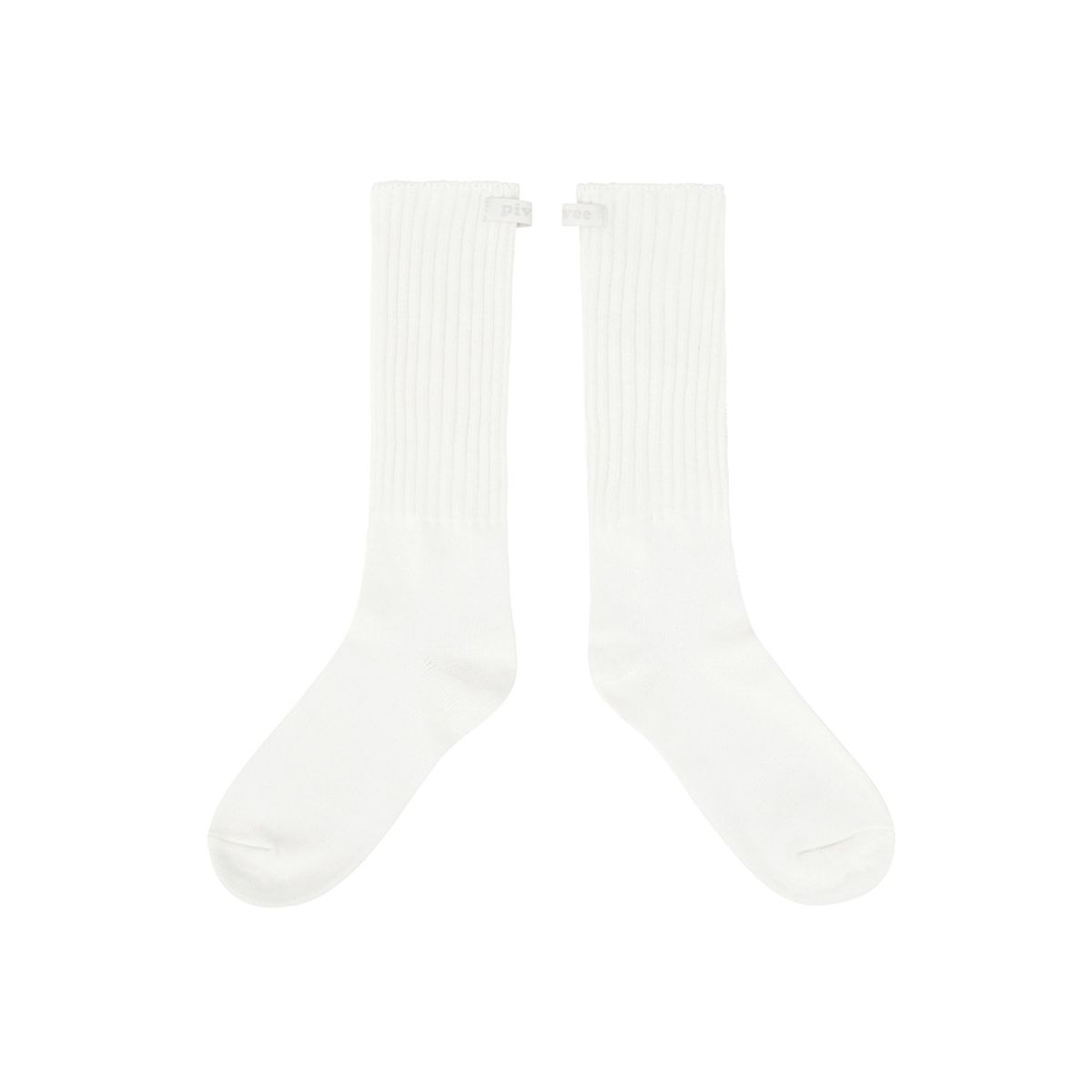 피브비(PIV’VEE) Label Detail Ribbed Socks (cloud white)