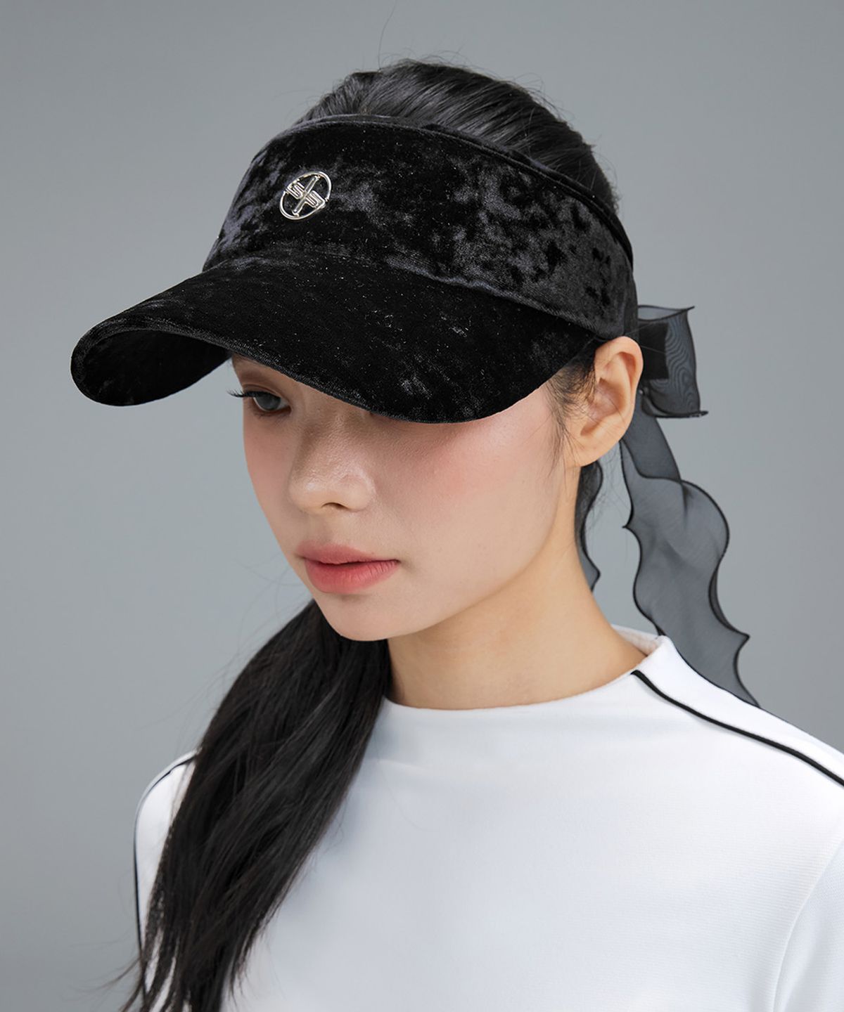 젝시믹스(XEXYMIX) 글로우 벨로아 리본 바이저 XFK4AC1701
