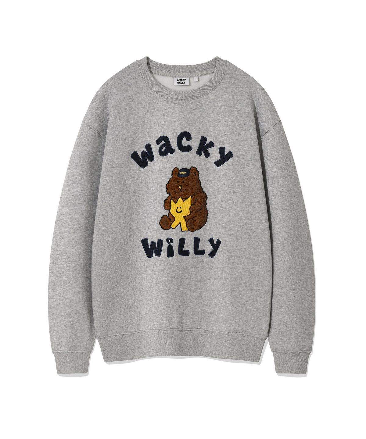 와키윌리(WACKY WILLY) 키키와 친구들 그래픽 맨투맨 그레이