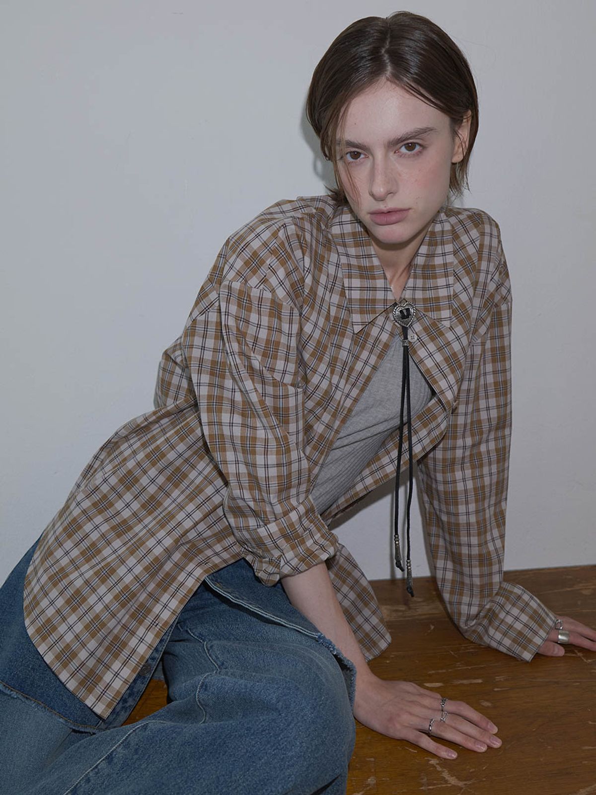 레이브(RAIVE) Loose-fit Check Shirts VW5AB212_2color