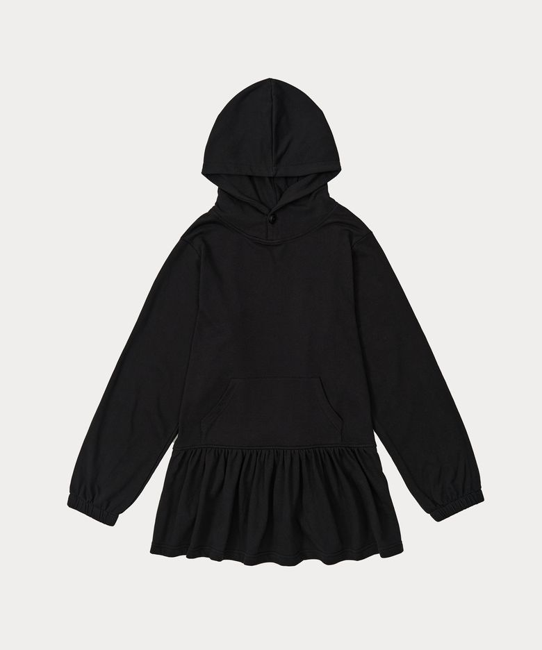 버튼 스웻 원피스 (BLACK)