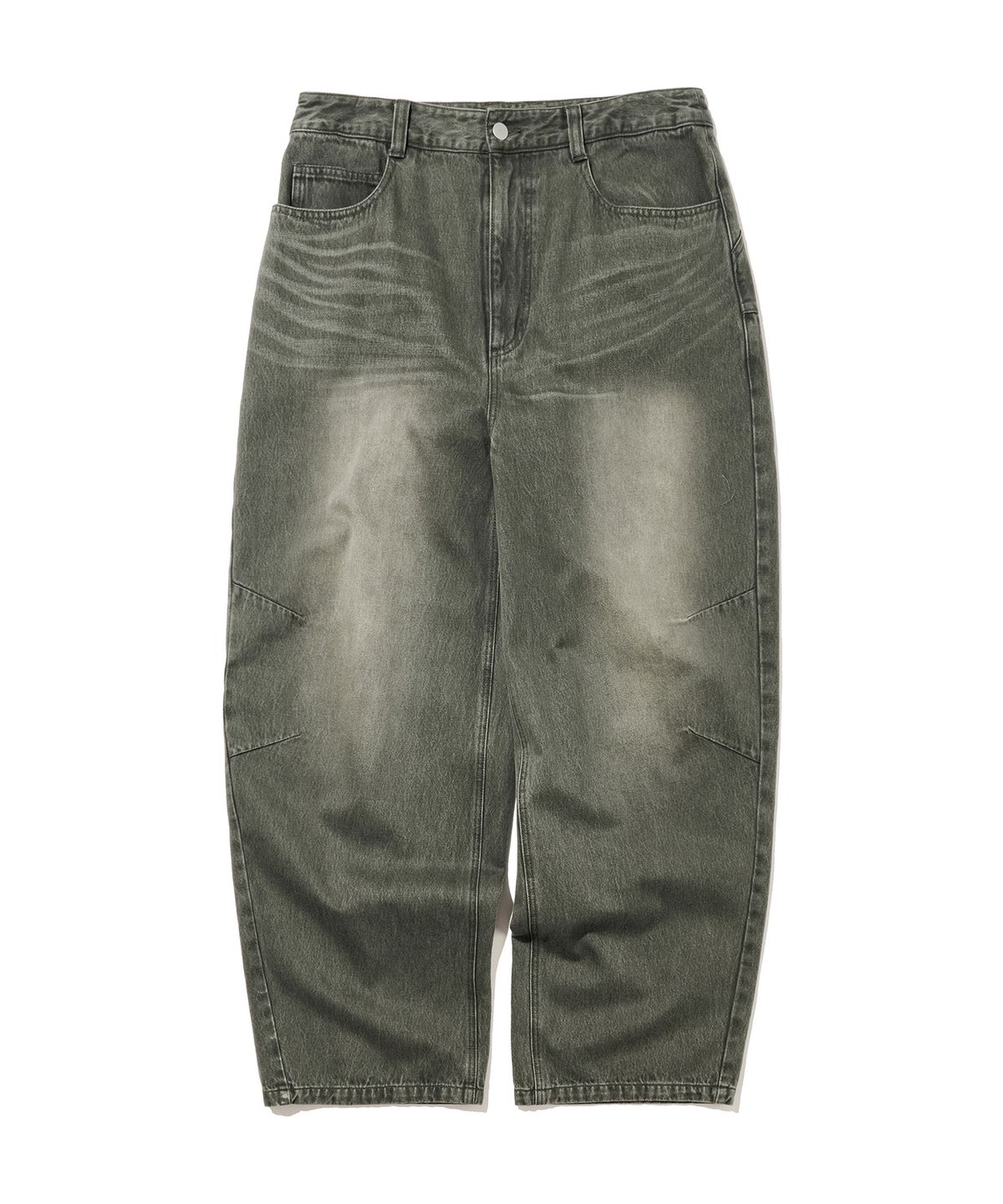 논타입(NONTYPE) DOUBLE EXO DART DENIM PANTS (WASHED KHAKI)