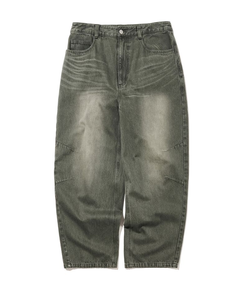 DOUBLE EXO DART DENIM PANTS (WASHED KHAKI)
