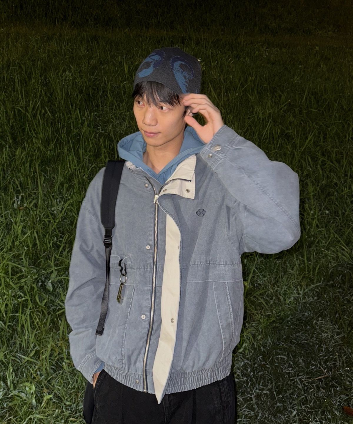논타입(NONTYPE) VTG HIGH BLOUSON (WASHED NAVY)
