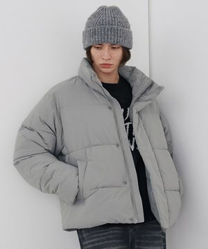 베이직 숏 푸퍼 패딩 점퍼 (K-GREY) (HBAPA90)