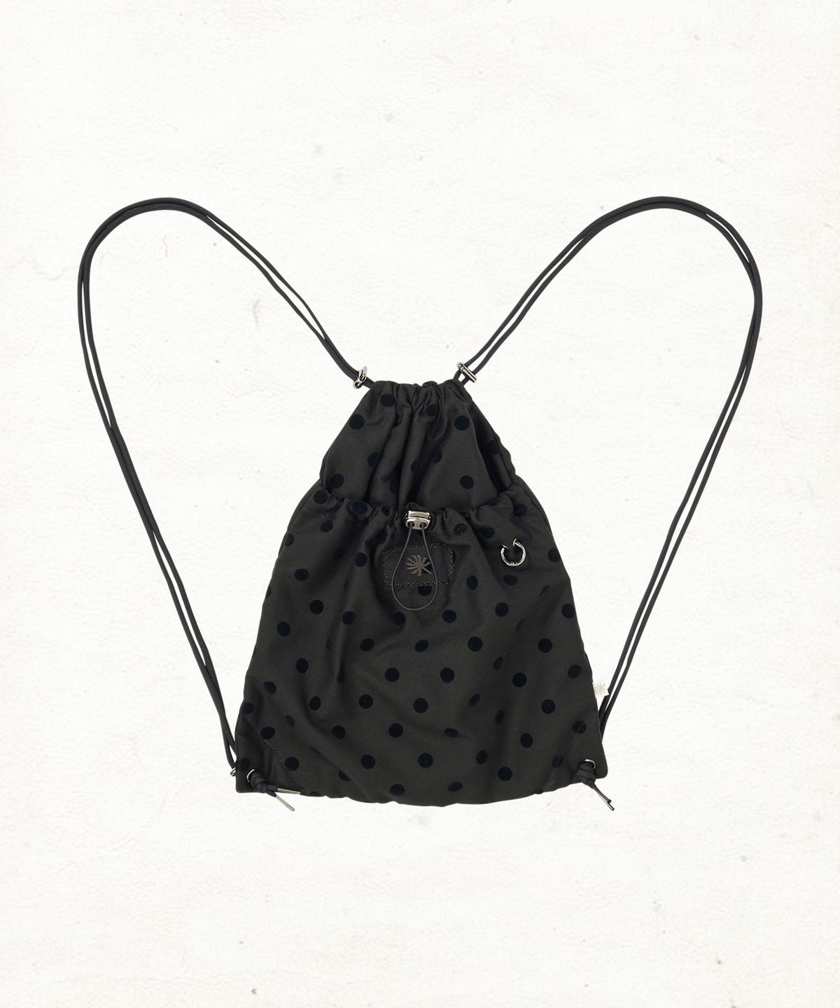 단델(DANDEL) DD flocking dot gym sack string bag (BLACK)