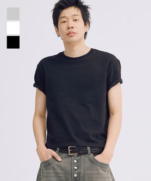 [기획] (코튼16수) 솔리드 크롭 티셔츠 - 3 COLOR