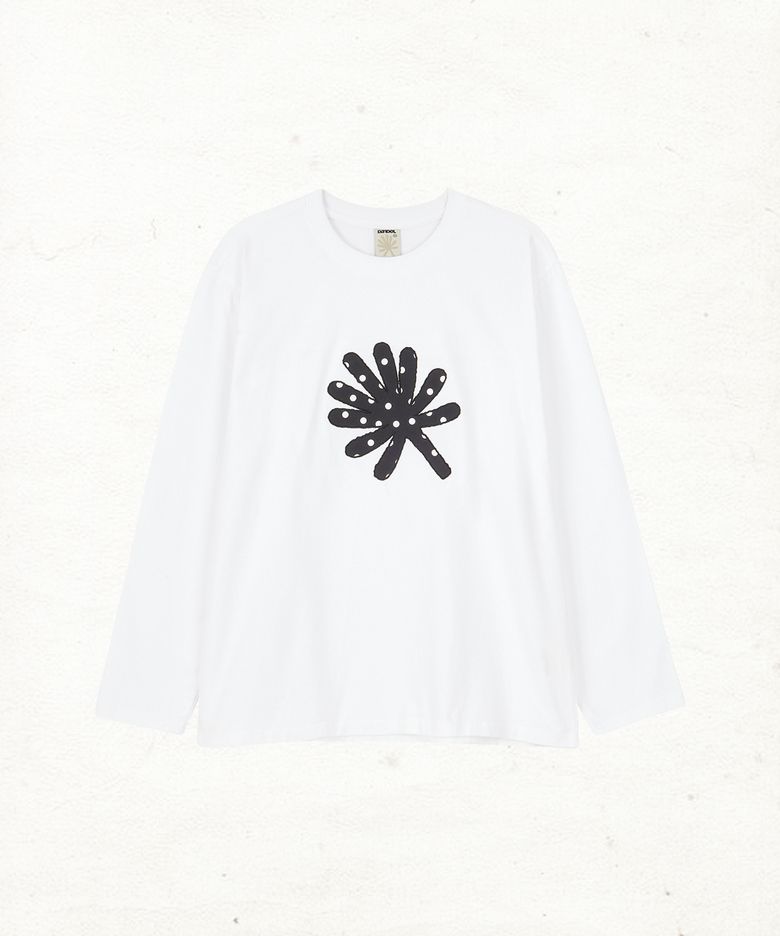 DD symbol applique long sleeve (WHITE)