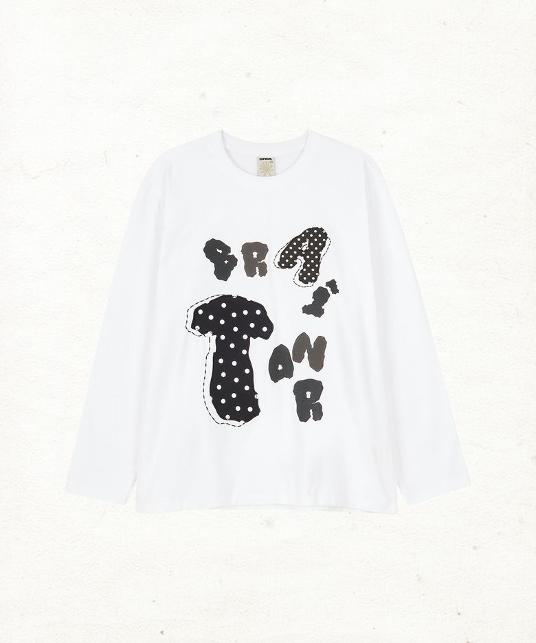 DD rot applique long sleeve (WHITE)