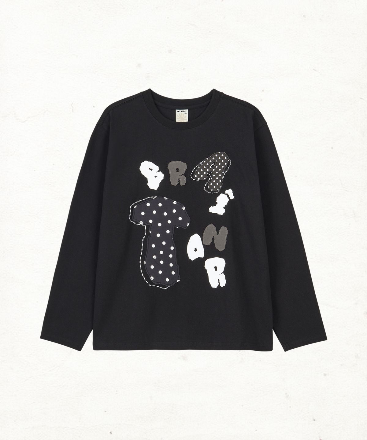 단델(DANDEL) DD rot applique long sleeve (BLACK)