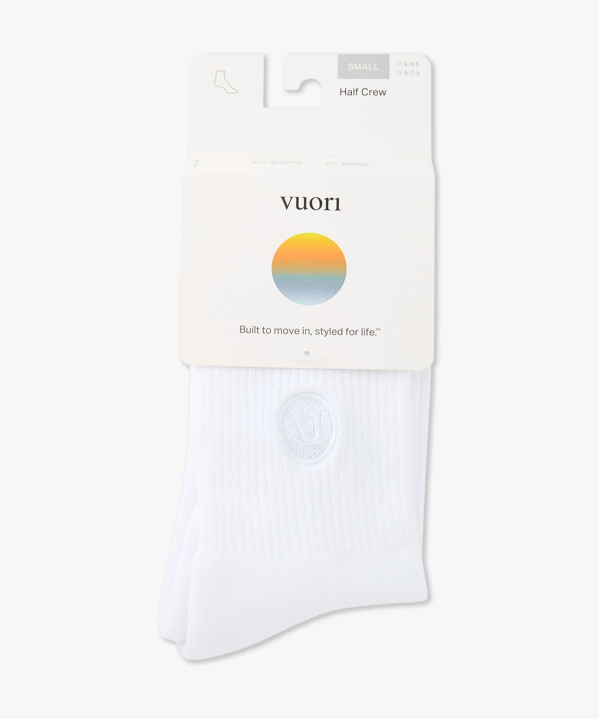 뷰오리(VUORI) [남녀공용] 하프 크루 삭스_화이트 VR15374006