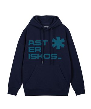 프론트 에스터리스크스 후드 네이비 틸블루