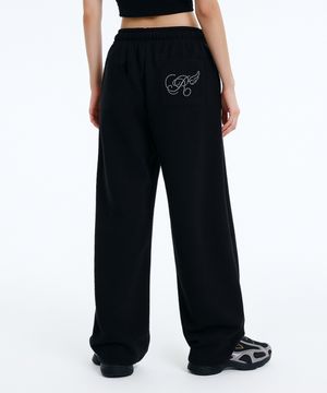 R DOT WING MINI ONE TUCK WIDE SWEAT PANTS (2color)