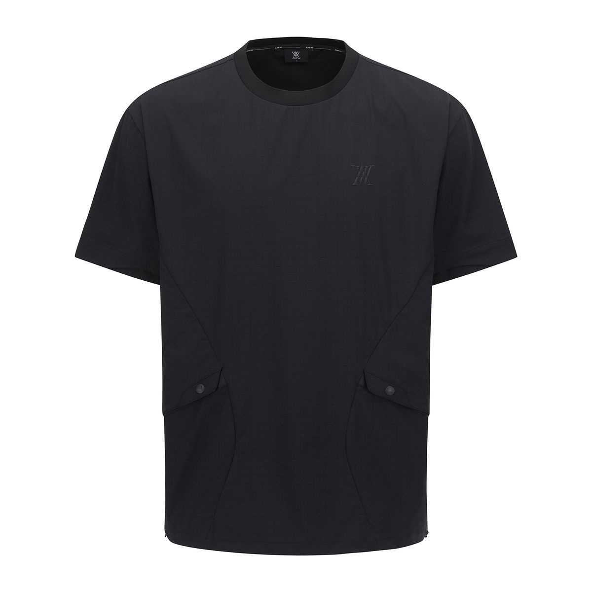 어뉴골프(ANEW GOLF) MEN WOVEN MIX CREW NECK_BK