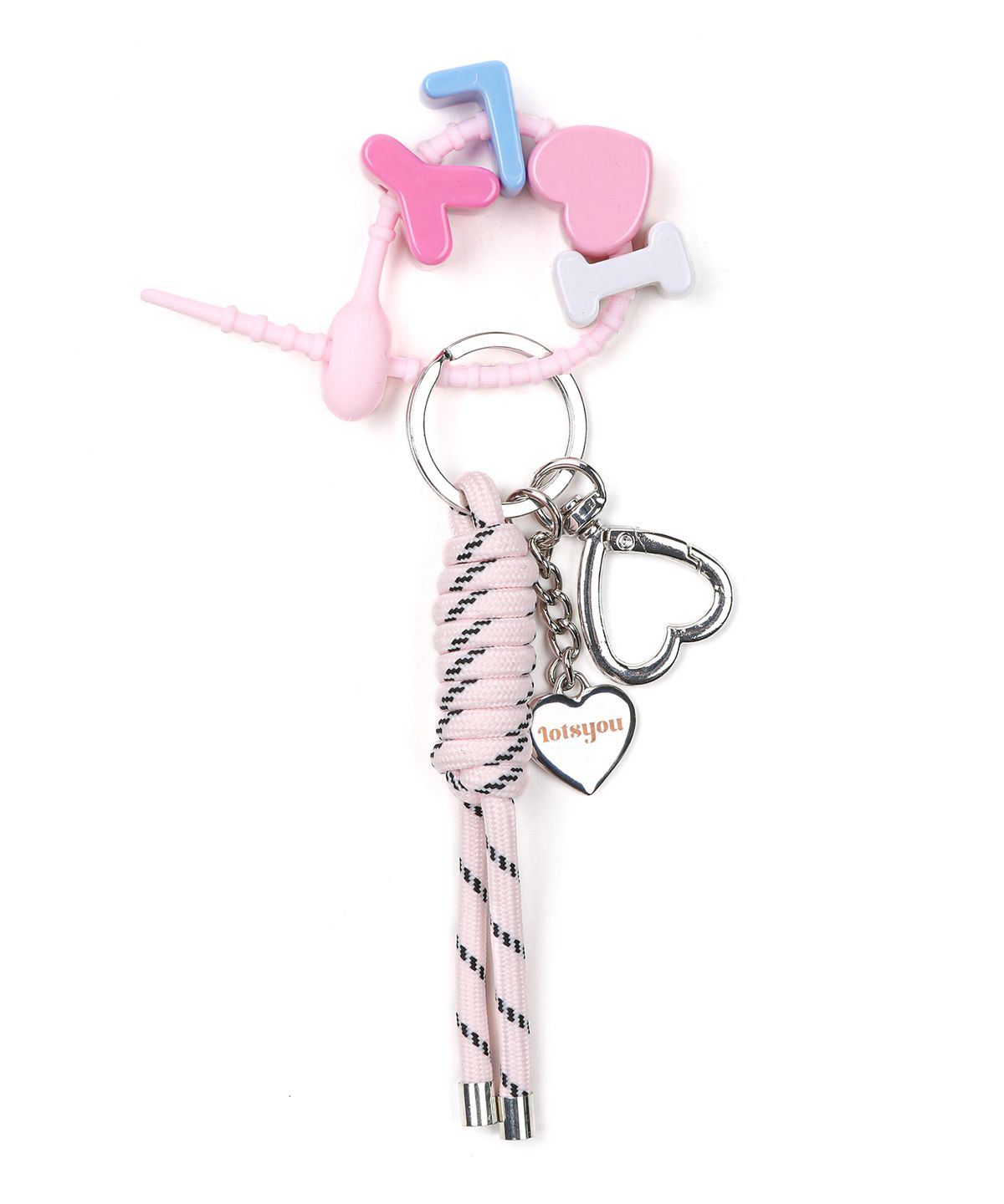 라츠유(LOTSYOU) lotsyou_LY Hearts Keyring Light pink
