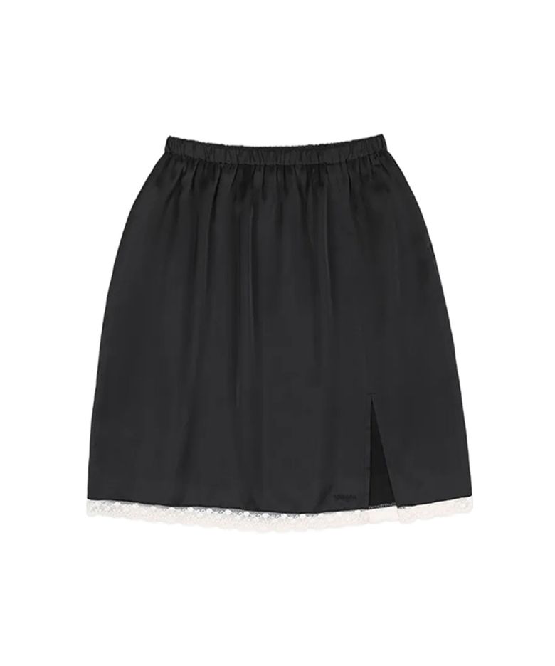 lotsyou_Alyssa Satin Skirt Black