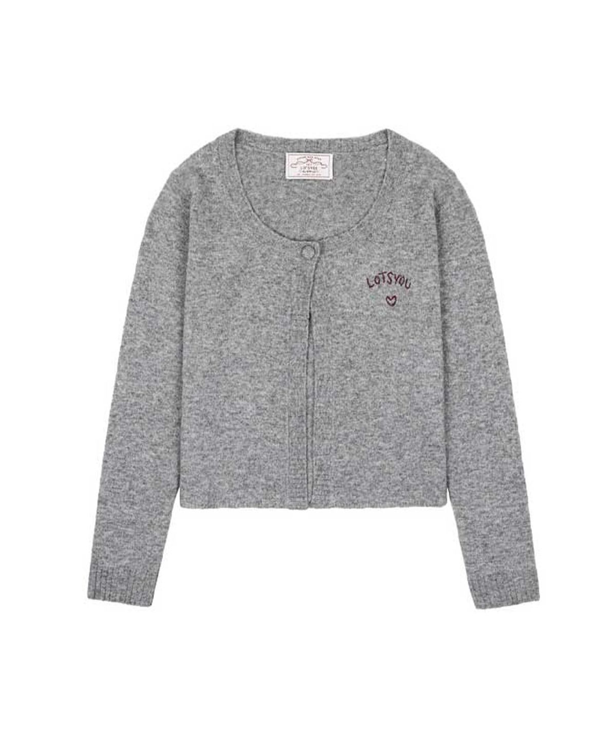 라츠유(LOTSYOU) lotsyou_Zoe Knit Cardigan Melange Gray